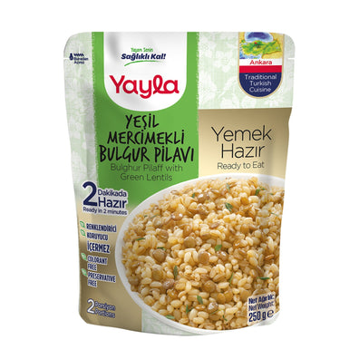 Yayla Meal Ready Green Lentil Bulgur Pilaf (Yeşil Mercimekli Pilav) 250G